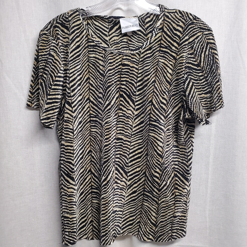 Fashion Bug Black and White Patterned Blouse